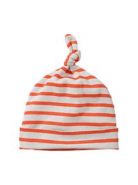 Orange striped knot hat