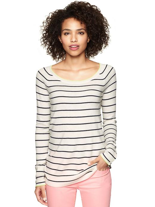 View large product image 1 of 1. Eversoft striped neon tunic