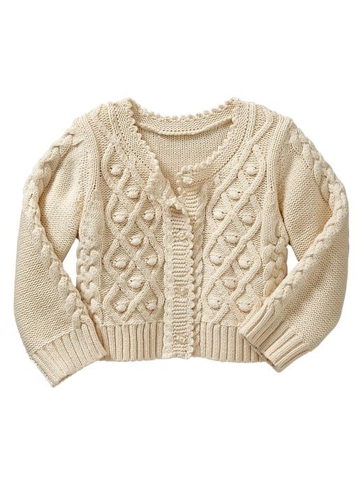 View large product image 1 of 1. Mixed-stitch cable cardigan