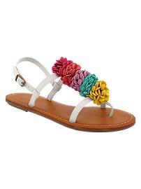 Suede flower sandals