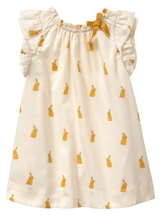 View large product image 1 of 1. Bunny print ruffle dress