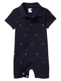 Embroidered polo one-piece