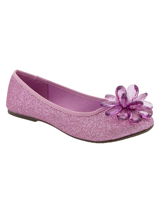 View large product image 1 of 1. Glitter gem ballet flats