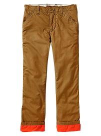 Lined neon twill pants