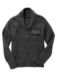 Shawl-collar knit cardigan