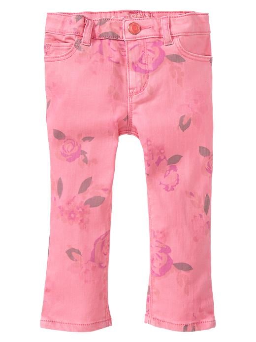 View large product image 1 of 1. Floral printed skinny jeans