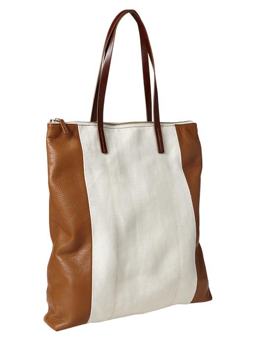 View large product image 1 of 1. Two-tone canvas tote
