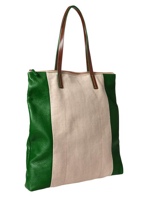 View large product image 1 of 1. Two-tone canvas tote