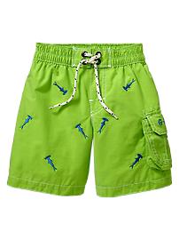 Embroidered swim trunks