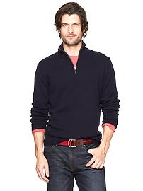 Half-zip mockneck sweater