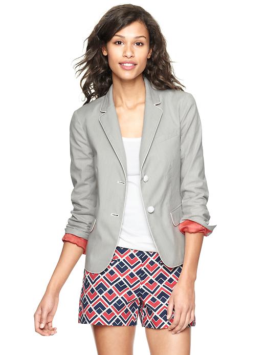 View large product image 1 of 1. Corded stripe academy blazer
