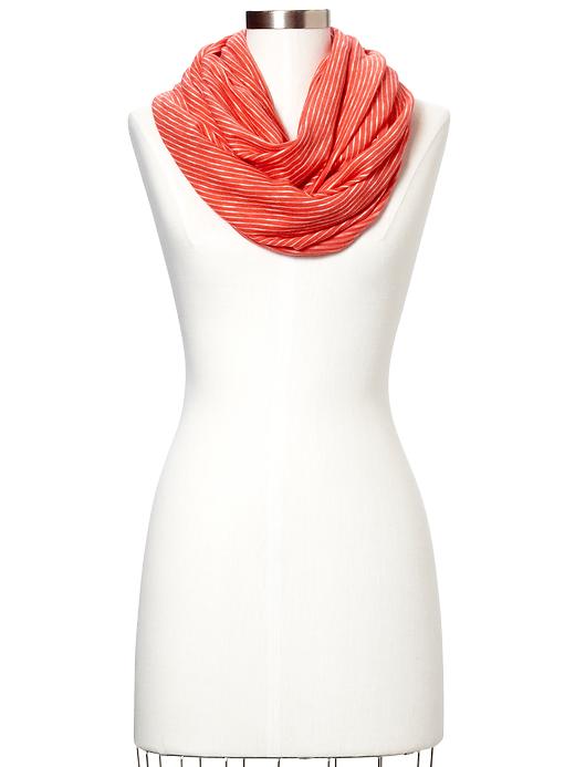 View large product image 1 of 1. Striped knit cowlneck scarf