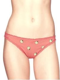 Crochet-trim cherries thong