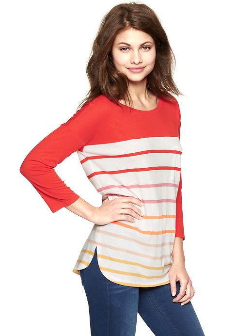 View large product image 1 of 1. Luxe jersey striped top