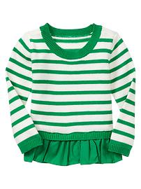 Striped pleated sweater