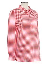 Gingham pocket popover shirt