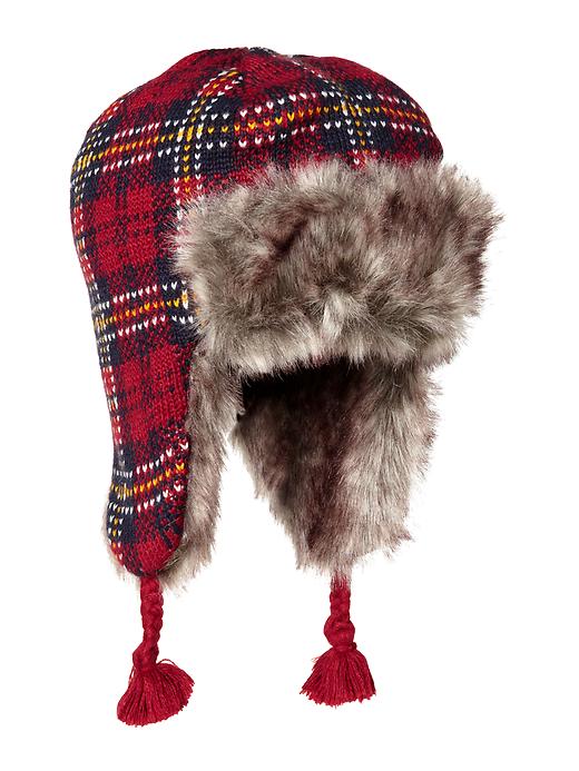 View large product image 1 of 1. Tartan plaid trapper hat