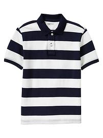 Short-sleeve striped polo