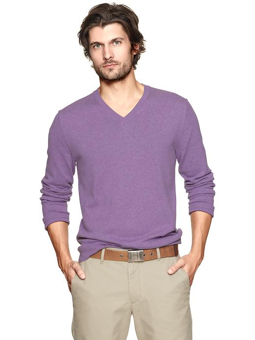 View large product image 1 of 1. Cotton V-neck sweater