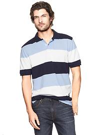 Tri-stripe rugby pique polo