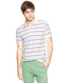 Small stripe pique polo