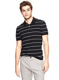 Small stripe pique polo
