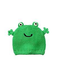 Knit frog hat
