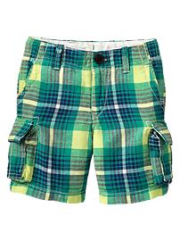 Plaid cargo shorts