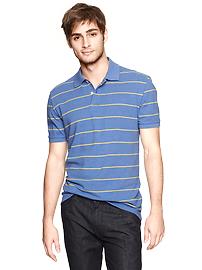 Small stripe pique polo