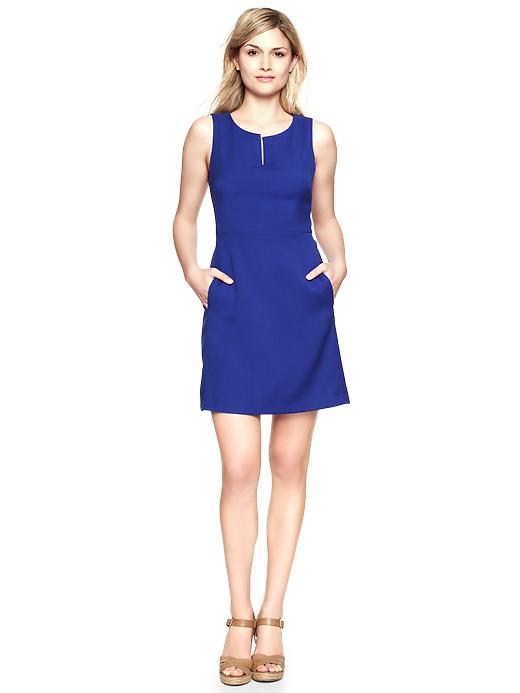 View large product image 1 of 1. Stretch split-neck dress