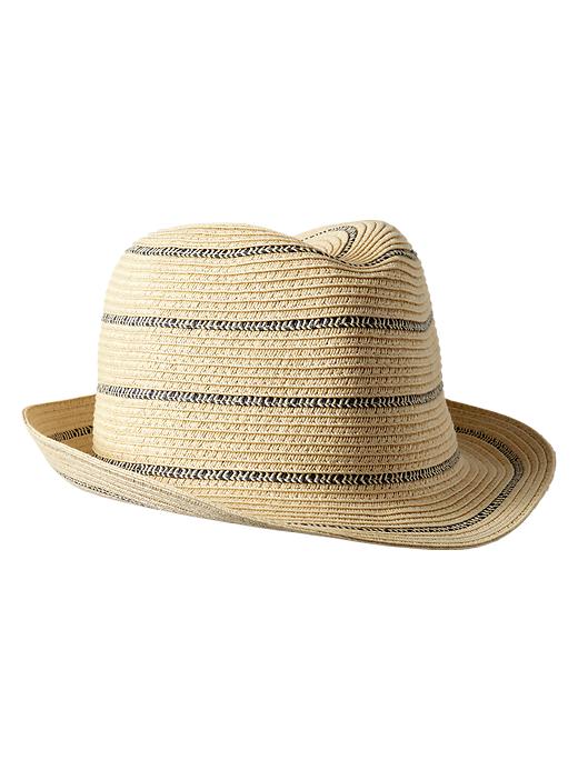 View large product image 1 of 1. Striped straw hat