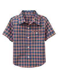 Short-sleeve gingham shirt
