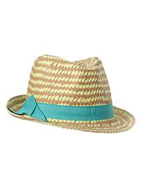 Woven straw fedora