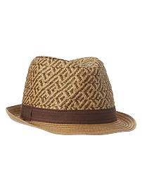 Two-tone straw fedora