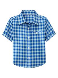Short-sleeve gingham shirt