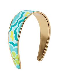 Wide metallic-trim headband