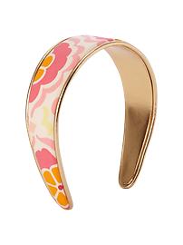 Wide metallic-trim headband