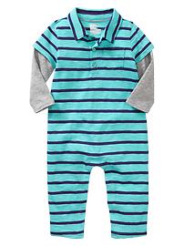 2-in-1 striped one-piece