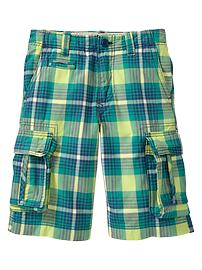Plaid cargo shorts
