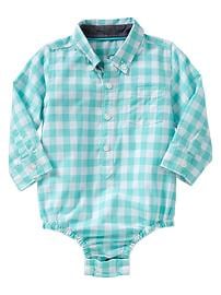 Gingham pocket bodysuit