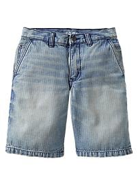 Herringbone denim shorts