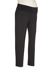 Demi panel slim cropped pinstripe pants