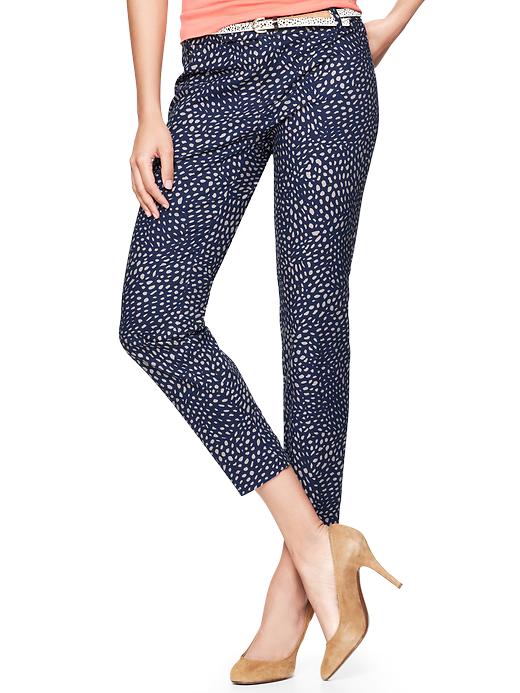 View large product image 1 of 1. Slim cropped print pants