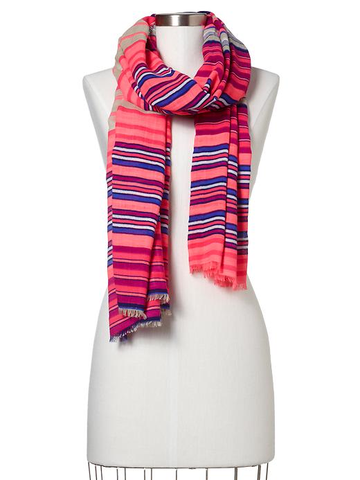 View large product image 1 of 1. Bright multi-stripe scarf