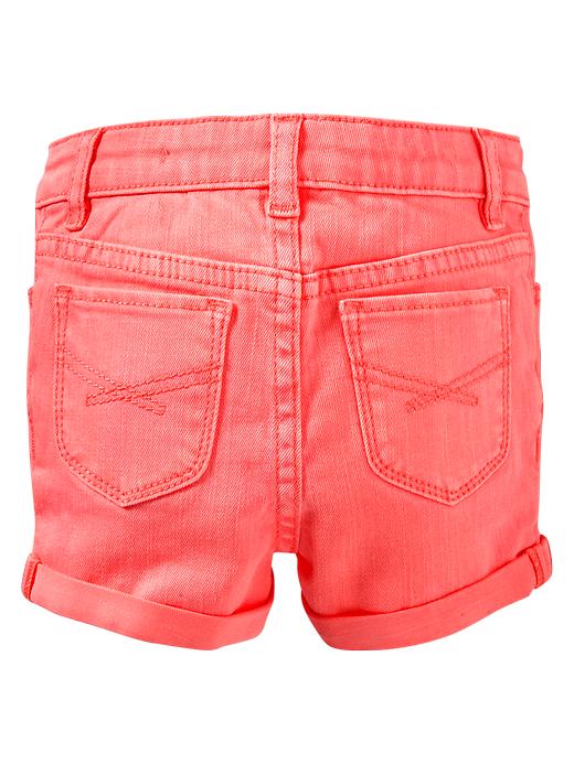 Image number 2 showing, Neon denim shortie shorts