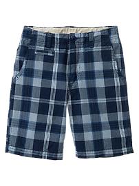 Surf plaid flat-front shorts