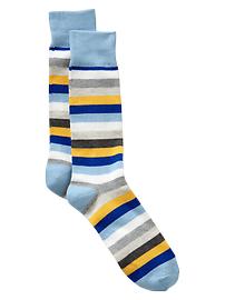Variegated stripe crew socks