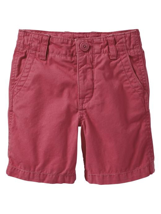 View large product image 1 of 1. Colored flat-front shorts