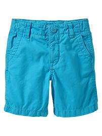 Colored flat-front shorts