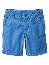 Colored flat-front shorts